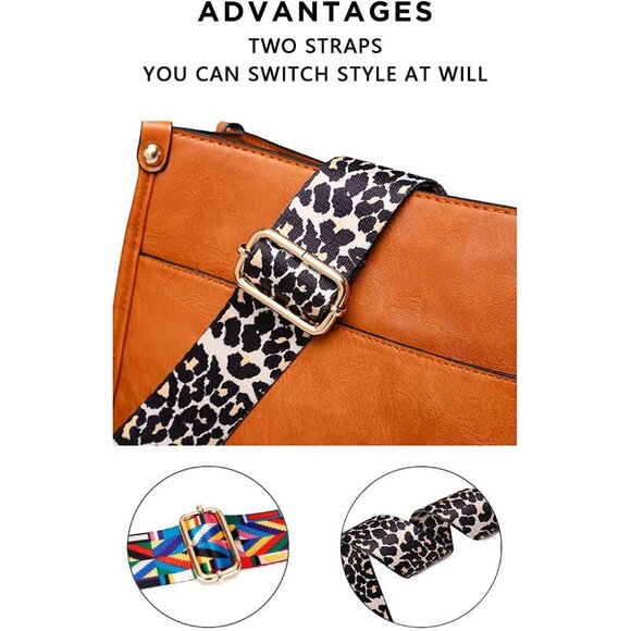 Vegan Leather Crossbody Bag Women Adjustable Straps Multiple Pockets Casual - Picture 3 of 6